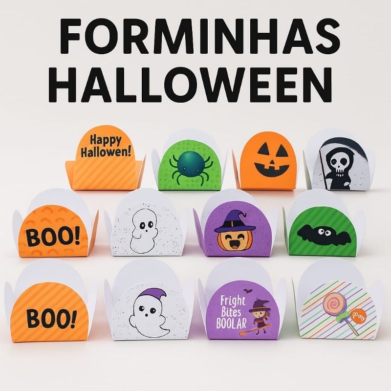 Forminhas Halloween Personalizadas-Docinhos-Festa Infantil-Dia das Bruxas-Decoração de Mesa-Lembrancinhas personalizadas