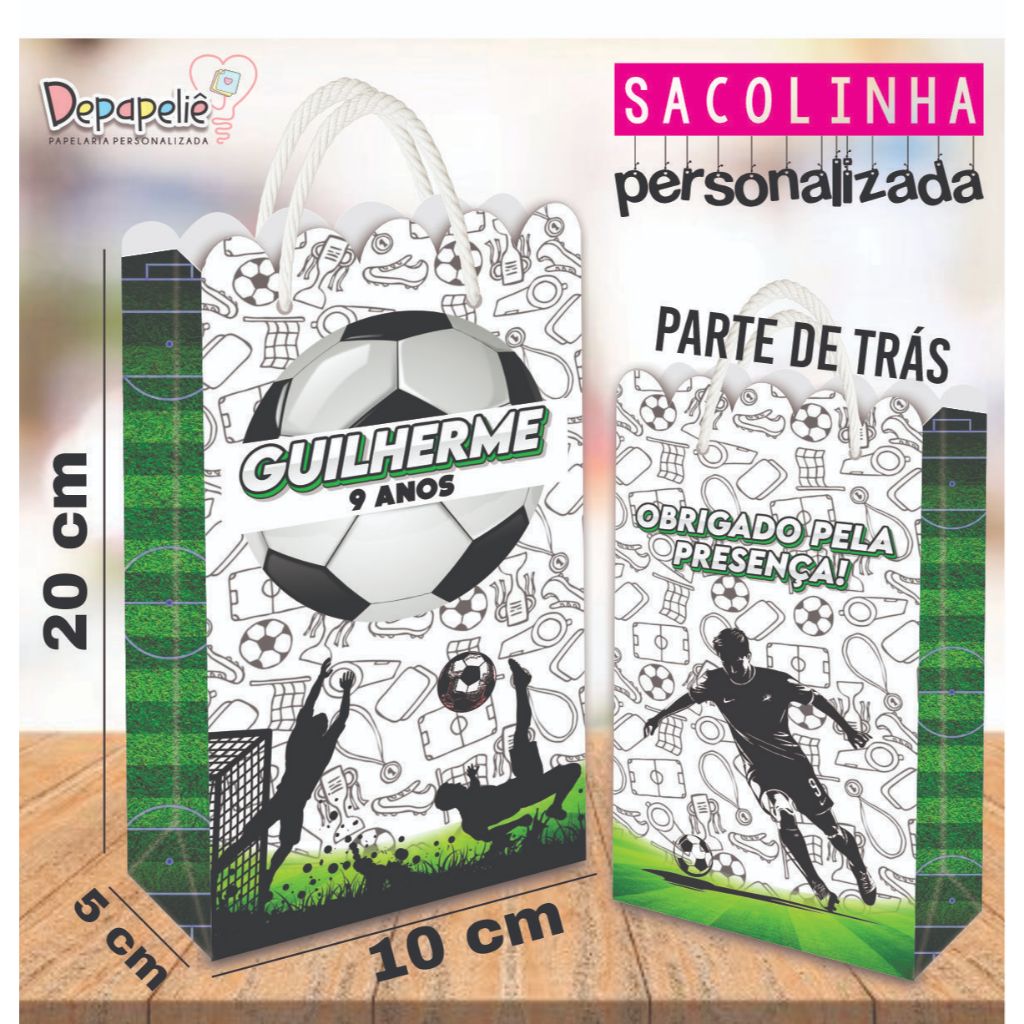 Sacolinha Brinde - FUTEBOL - Festas - Lembrancinhas - Brindes personalizados - Infantil - Aniversário - Todos os Temas