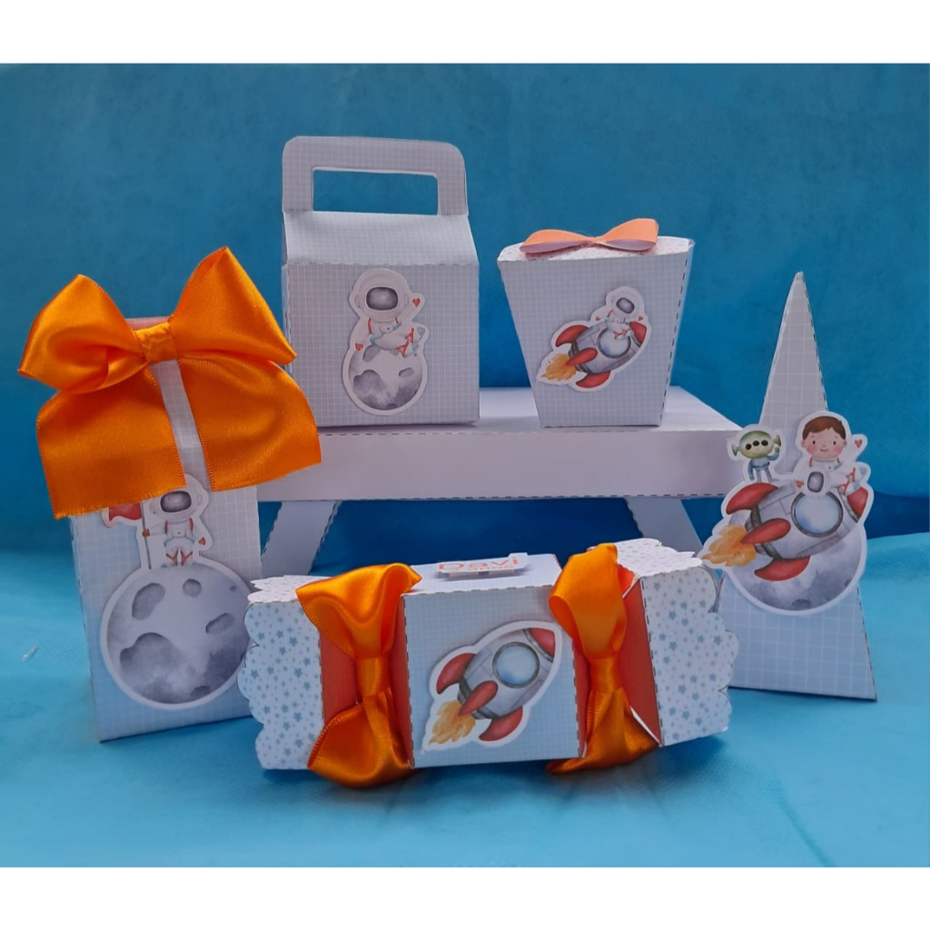 Kit festa- Astronauta-Lembrancinhas personalizada-Caixinhas Personalizada-Papelaria Personalizada