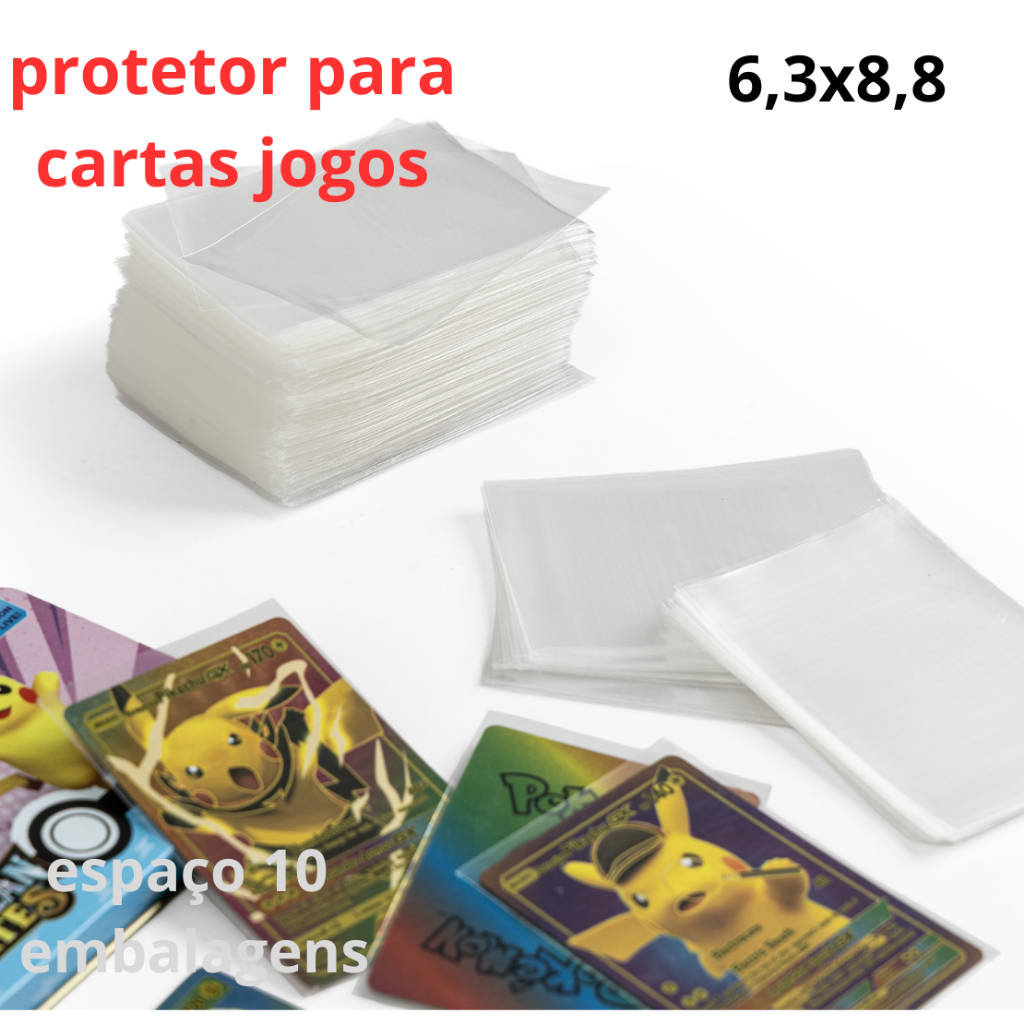 100 saquinho para CARTA POKÉMON Sleeve Shield Básico Pokémon, Magic, Photocard, One Piece, Exploding Kittens, Carta