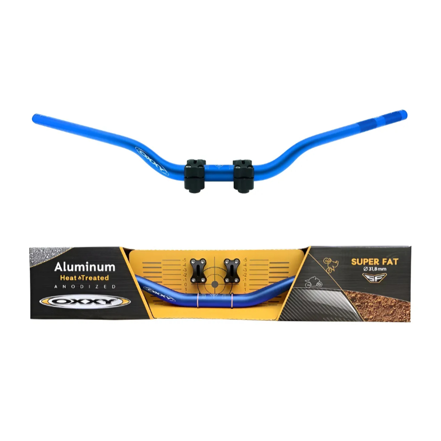 Guidão Oxxy Alto Off Road 31.8MM Com Adaptador - Azul