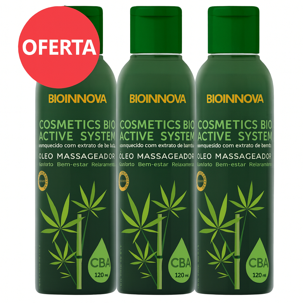 🌿 Kit com 3 Óleos de Massagem CBA Cosmetics Bio Active System Nutribelle 120ml 🌿 em Oferta na Shopee