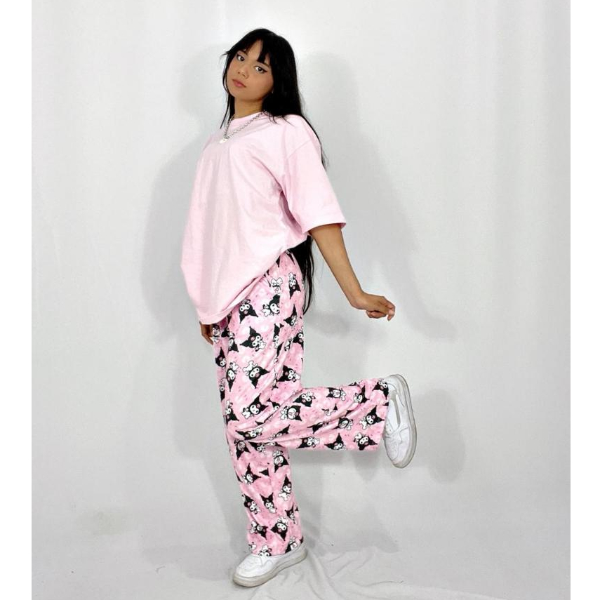 Hello kitty, , kuromi Calça Estampada Sanrio – Pijama Temático Unissex Perfeito para Casais
