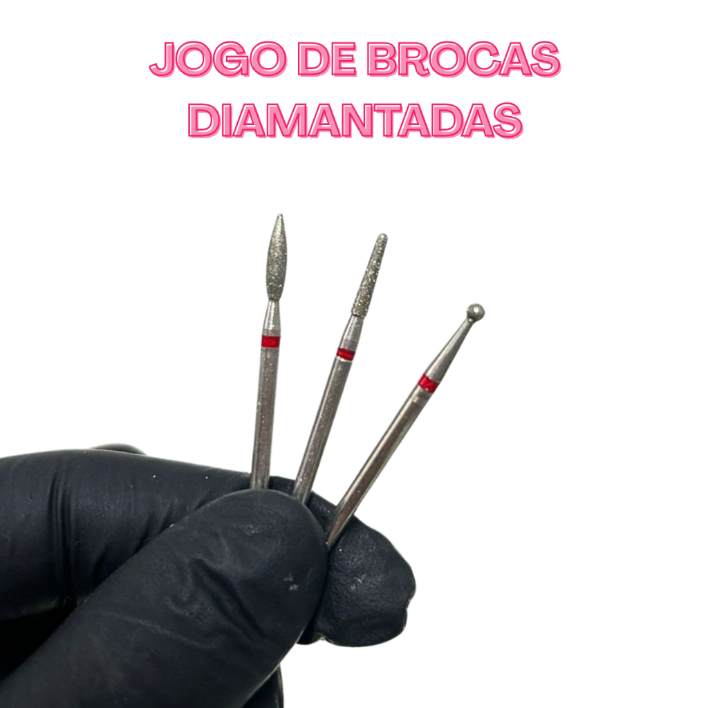 Kit de 3 Brocas Diamantadas Para Cuticulagem em Oferta na Shopee