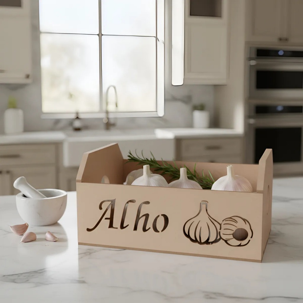 Caixote Organizador Alho MDF CRU em Oferta na Shopee