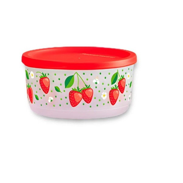 Tupperware Refri Line Redondo Morangos 530ml Tupper Armazenamento Biscoito Pequenas Porcoes
