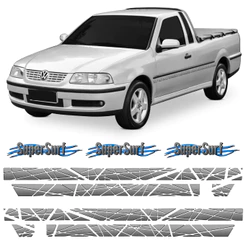 Kit Adesivo Faixa Lateral e Tampa Traseira Saveiro Super Surf G3 2000 2001 2002 2003 2004 2005