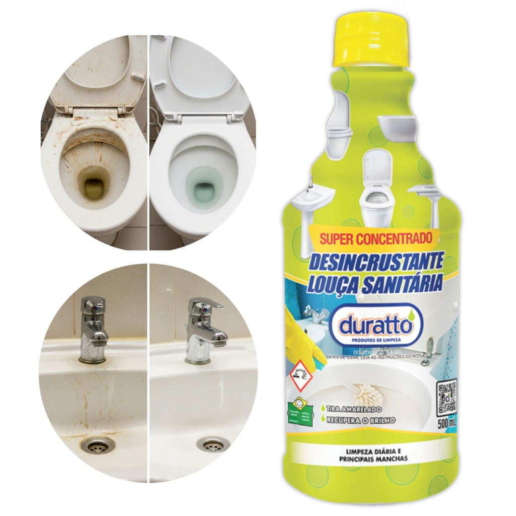 Limpador Desincrustante Vaso Sanitário limpa limo Banheiro Mictório Pias Sem esforço Encardido 500mL