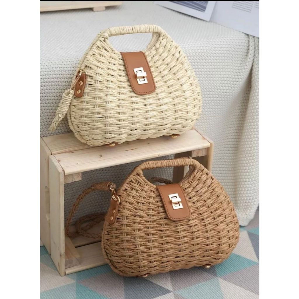 Moda Cross-body escudo saco de palha novo estilo saco capa saco de palha tecido férias praia saco de mão feminino c.8016