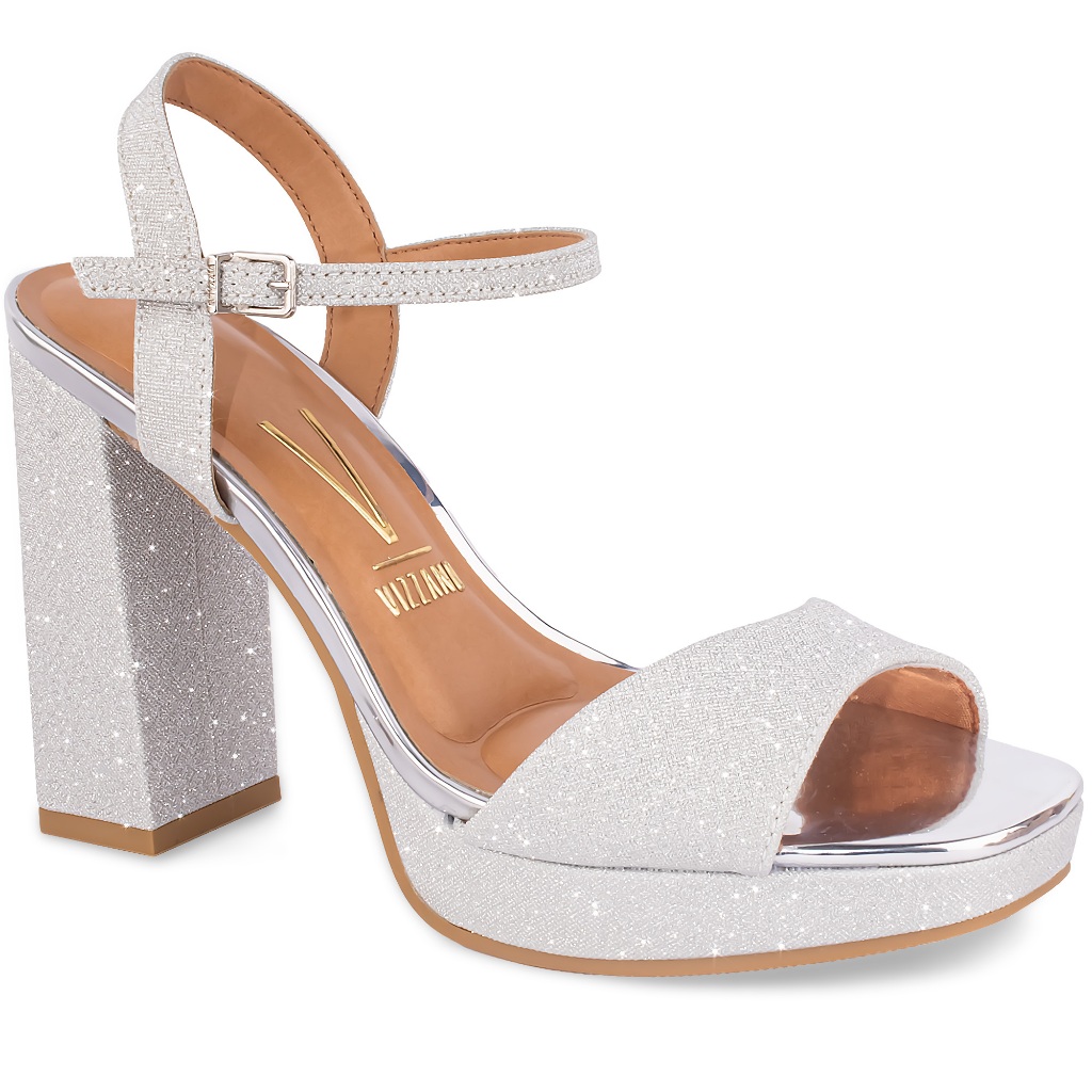 Sandália Vizzano Meia Pata Salto Grosso Original 6551-100 Prata em Oferta na Shopee