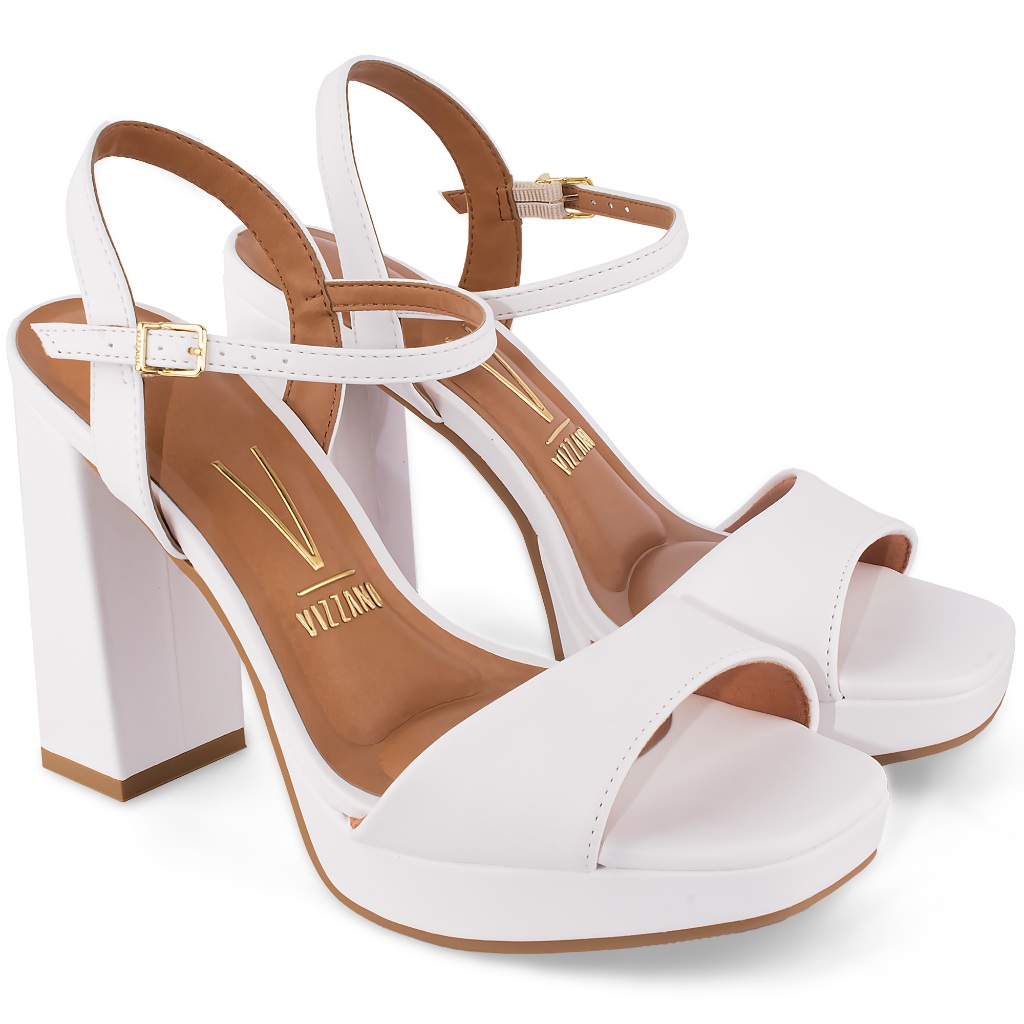 Sandália Vizzano Meia Pata Salto Grosso Original 6551-100 Branco