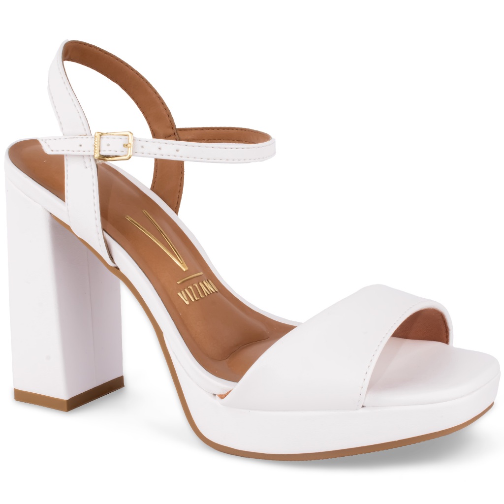Sandália Vizzano Meia Pata Salto Grosso Original 6551-100 Branco