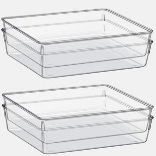 Kit 4 Organizadores Quadrado Multiuso Acrilico Cristal Grande -  P/ Gaveta-Porta Maquiage…