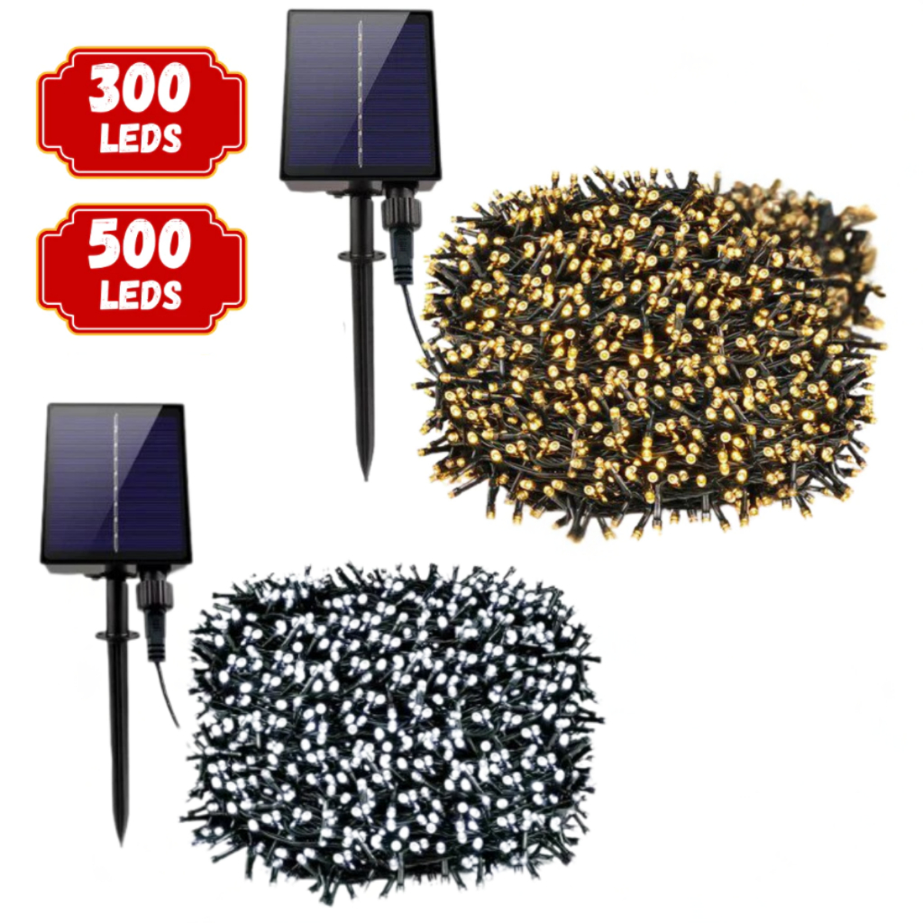 Pisca Pisca Energia Solar 300/500 Leds Até 50 Metros Área Externa Natal
