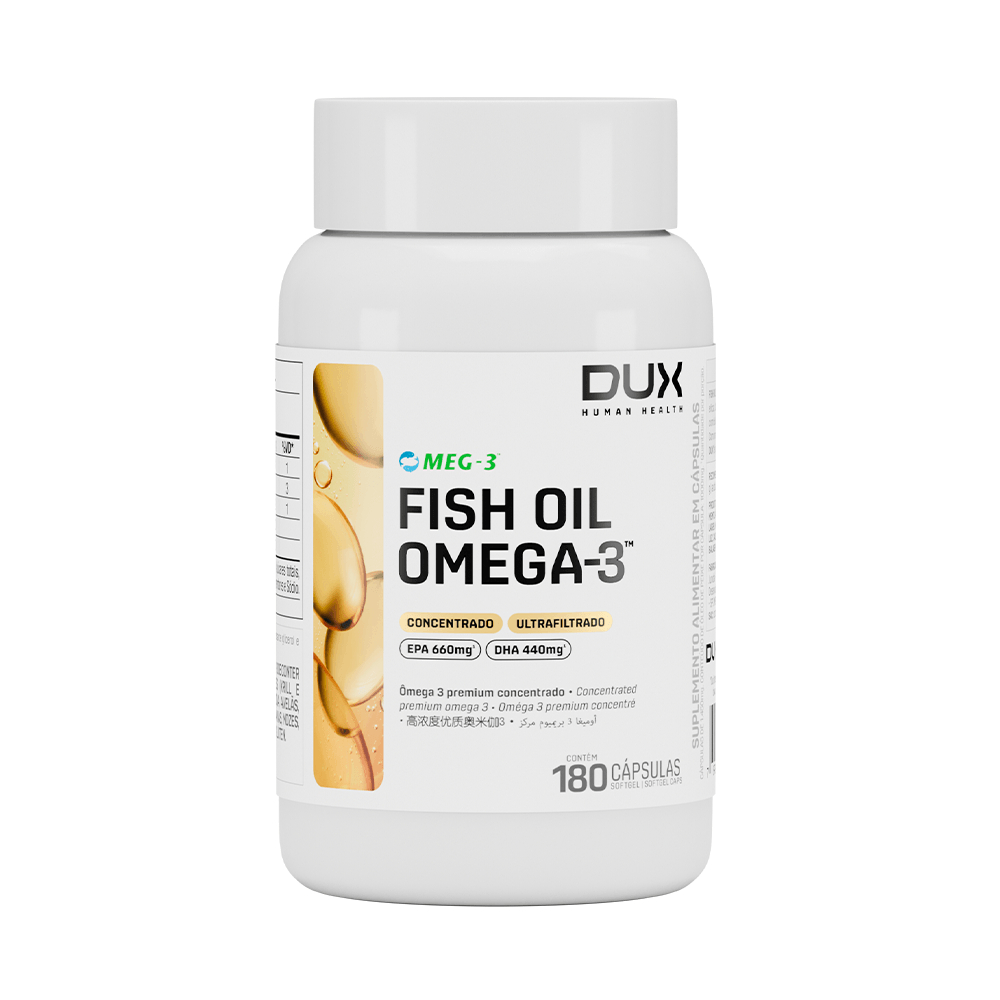 Ômega 3 Fish Oil Epa 660 Dha 440 Dux 180 Capsulas Sem Sabor Certificado MEG-3