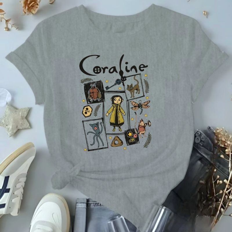 camiseta t shirt blusa coraline estilo conforto qualidade modinha filme desenho animado 100% algodão presente ideal