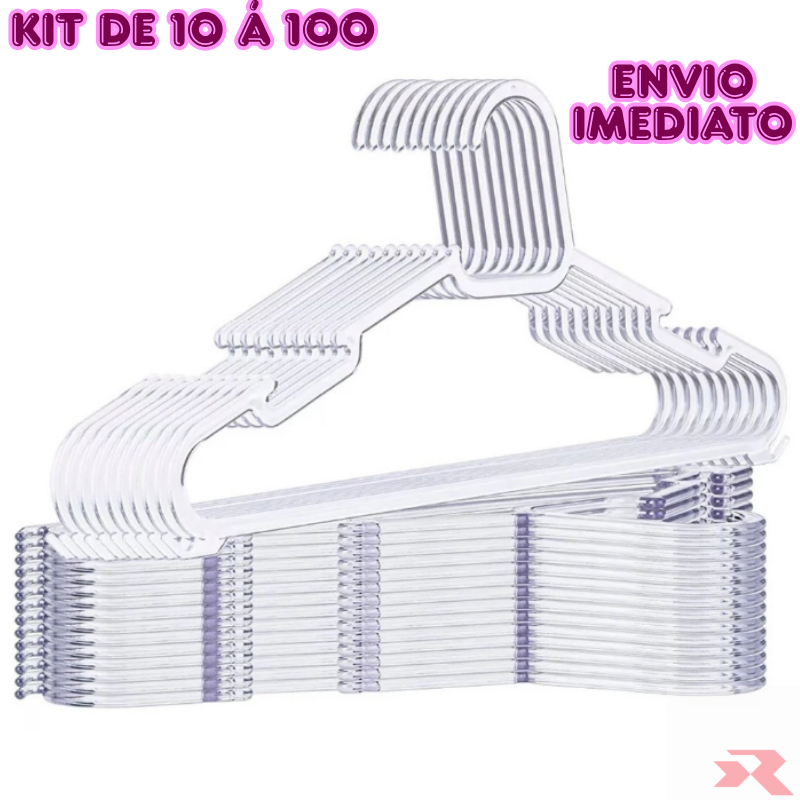 Cabide acrílico Adulto Kit de 10 a 100 reforçado para loja direto da fabrica