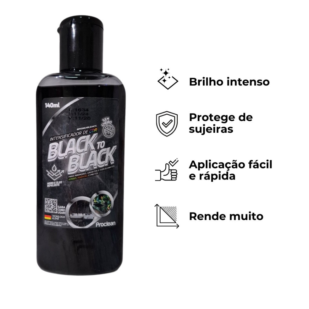 Revitalizador Limpa Granito Black To Black E Active Color Mármore Realça Cor Brilho Intenso Fácil De Usar em Oferta na Shopee