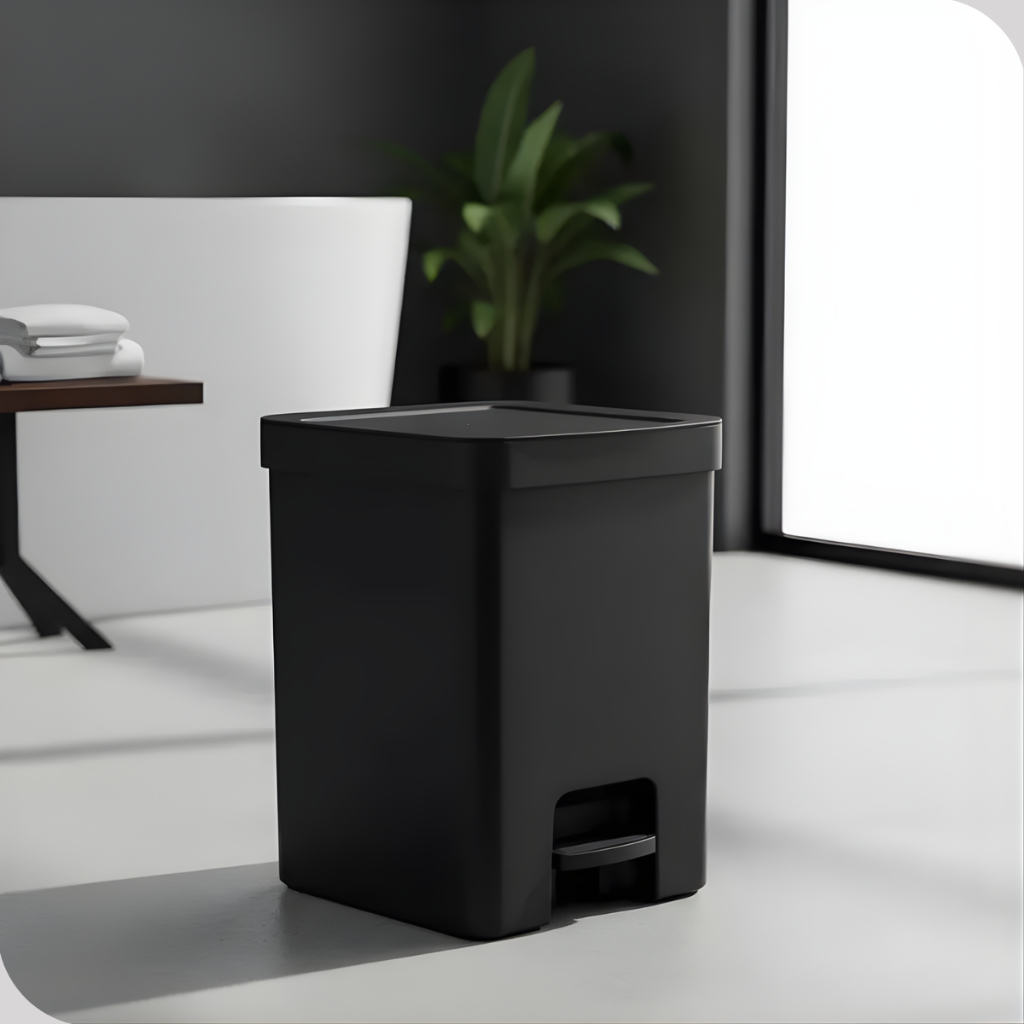 LIxeira Pedal Preta Cesto De Lixo Banheiro 6L Com Tampa Martiplast em Oferta na Shopee