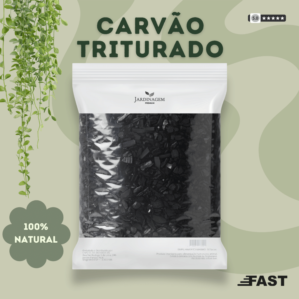 Carvão Vegetal Triturado 1Kg para Substrato, Orquídeas, Drenagem, Filtragem e Jardinagem Orgânica em Oferta na Shopee