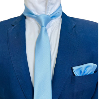 kit Gravata com Lenço Slim Azul Serenity Casamento em Oferta na Shopee