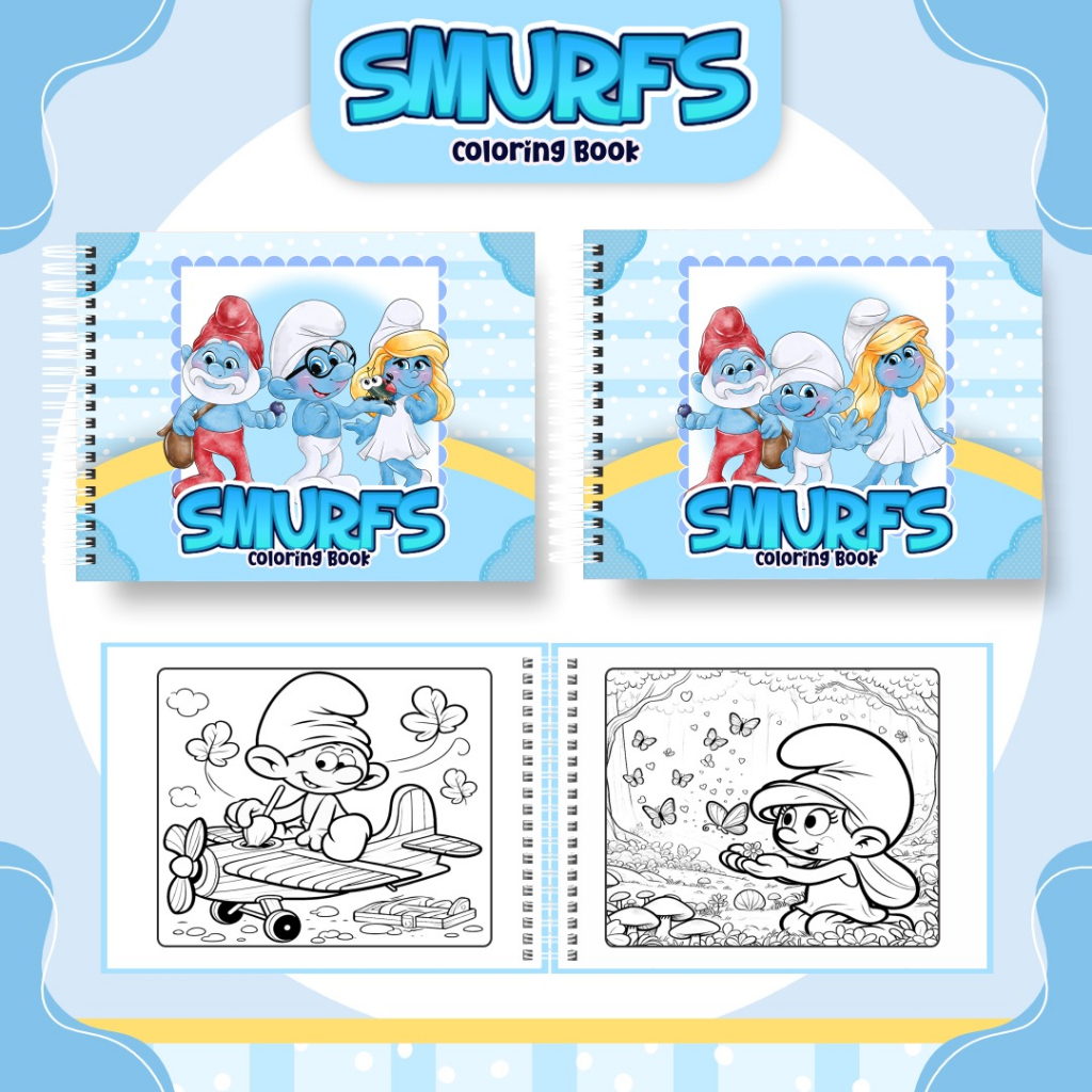 Livro de Colorir dos SMURFS Folha Grossa e Capa Dura 180g 50 Páginas / PROMOÇÃO