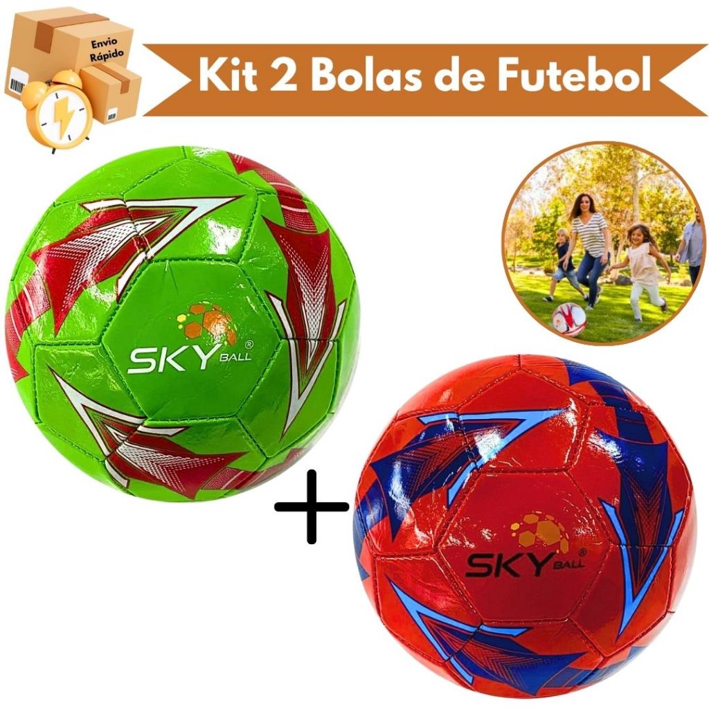 Kit 2 Bola De Futebol Para Campo PVC Tamanho 5 Cores Sortidas em Oferta na Shopee