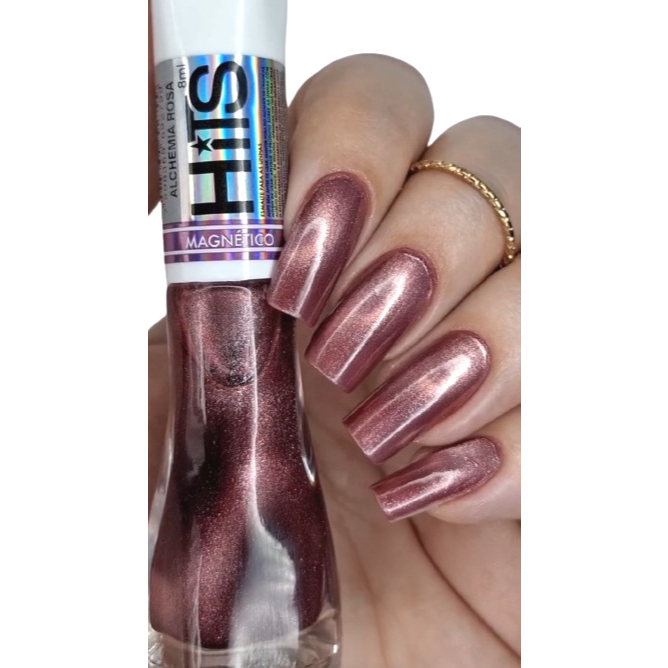 HITS - Esmalte Com Efeito Magnético por Imã - Alchemia Rosa - 8ml em Oferta na Shopee