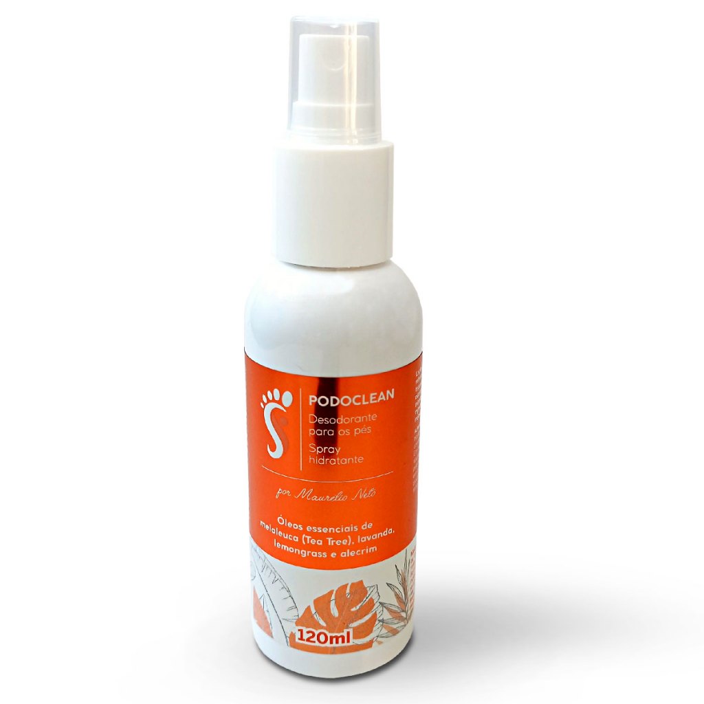 Spray Desodorante Hidratante Para Os Pés E Calçados Com Produto Natural E 100% Vegano - Podoclean 120ml - Maurélio Neto