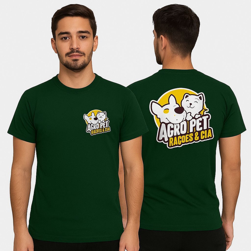 camiseta pet camisa algodao gatos cachorros agro pet rações preta verde p m g gg estampa em dtf masculino feminino traba