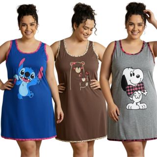 Camisola Regata Plus Size / Roupa de Dormir Plus Size / Camisão Plus Size em Oferta na Shopee