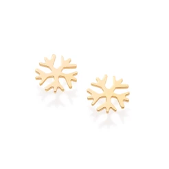 Brinco Rommanel Infantil Flocos de Neve Banhado a Ouro 18k 525355