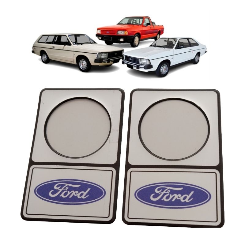 Emblema Ford  Corcel Del Rey F1000 Escort Fiesta Escort Courier Pampa Tamanho 41mm Cromado Kit Par