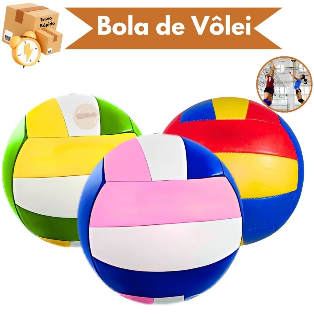 Bola de Vôlei Profissional PVC Tamanho 5 Vôlei de Quadra e Praia Diversas Cores