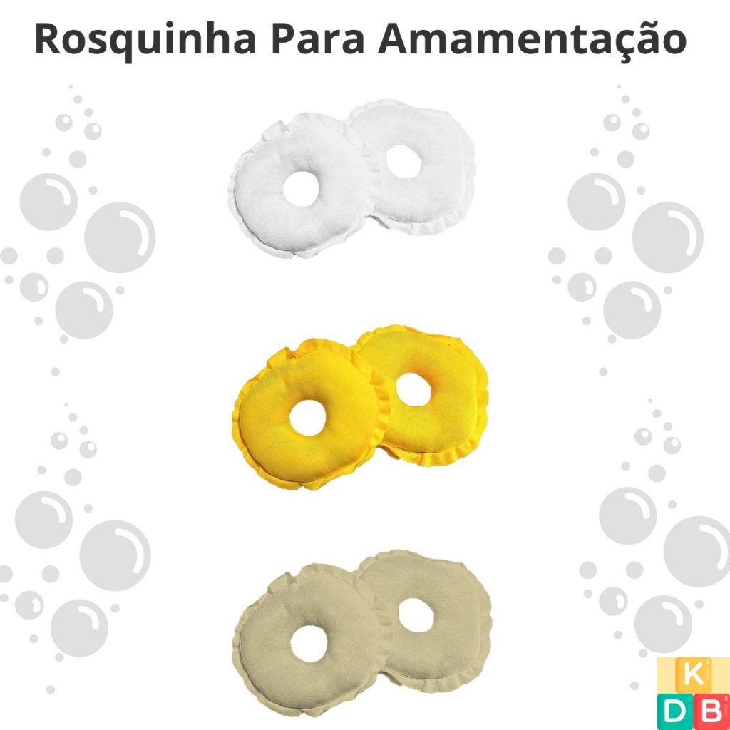 Kit 3 Pares de Almofada Rosquinha Amamentação Conforto Pós-Parto Ergonômica Lavável para Maternidade