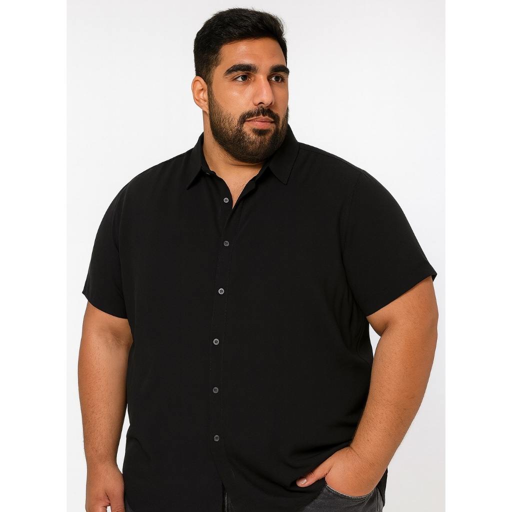 Camisa social manga curta Extra Grande Plus Size Social Masculina  Premium Luxo verao em Oferta na Shopee