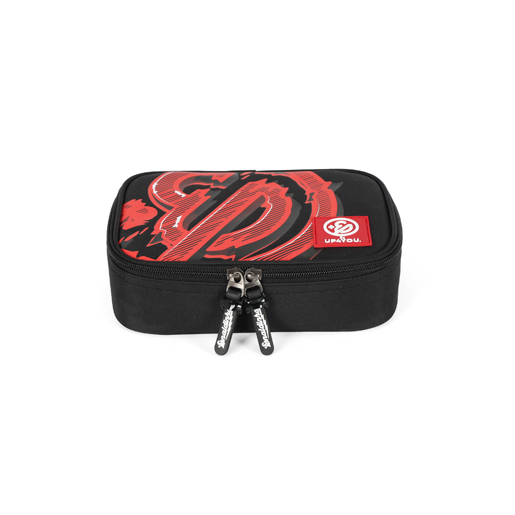 Detalhes do Estojo Box Grande Enaldinho Oficial Preto e Vermelho Organizador Up4You