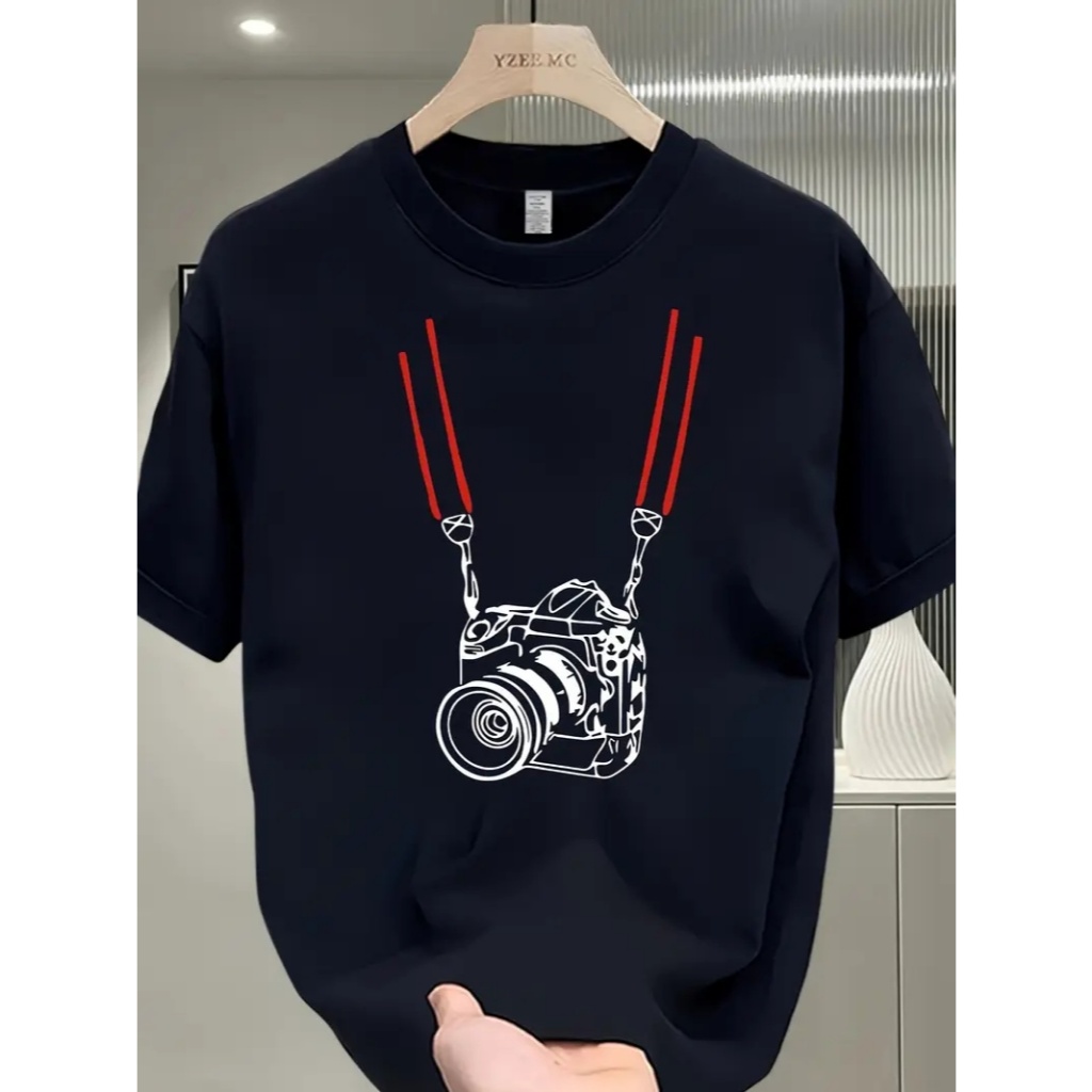 Camiseta Câmera Criativa Algodão P ao GG – Estampa Interativa Camisa  Estilo Urbano e Tecido Confortável Promoção em Oferta na Shopee