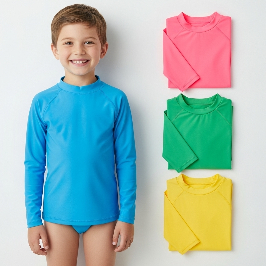 Kit 2 Peças Camisa UV Infantil Proteção Solar 2 a 12 Anos Masculino E Feminina Menino E Menina em Oferta na Shopee