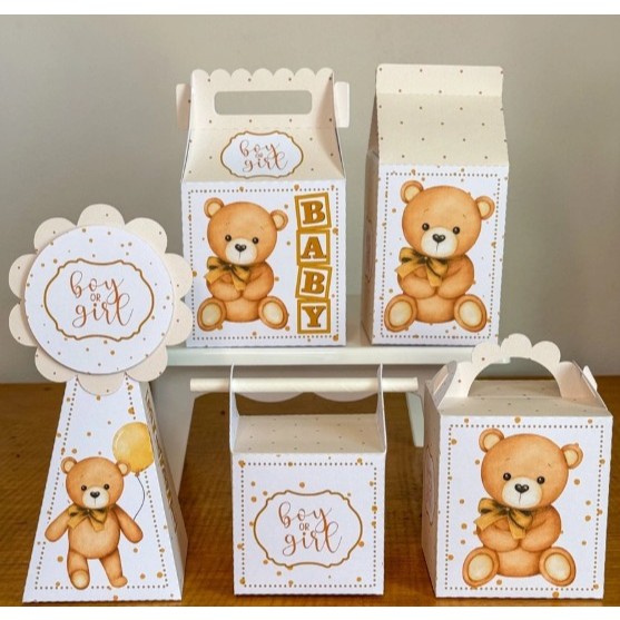 KIT FESTA  chá revelação neutro Personalizado pegue e Monte Lembrancinhas - Caixinha Personalizadas