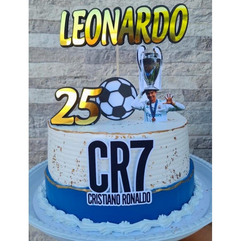 Topo / Topper de Bolo Personalizado – Tema CR7 Cristiano Ronaldo ⚽