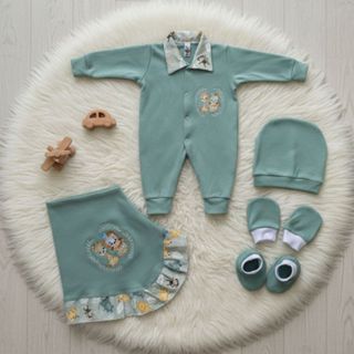 Saída Maternidade RN I Menino Verde Kit Completo 5 peças Roupinha para bebê em Oferta na Shopee
