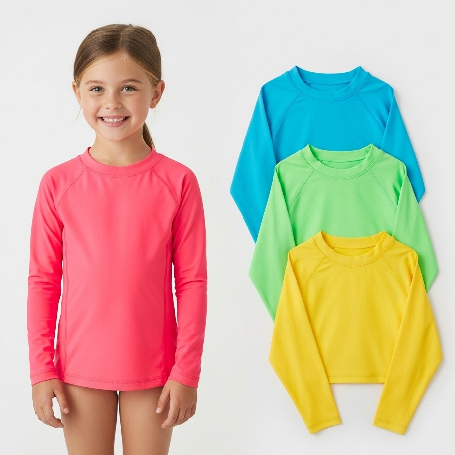 Kit 2 Peças Camisa Proteção Solar Infantil 02 ao 12 Anos Camiseta Moda Praia Piscina em Oferta na Shopee