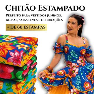 Tecido Chitão Estampado 3m x 1,50m + de 60 estampas – Ideal Para Roupas e Decorações | Envio Rápido em Oferta na Shopee