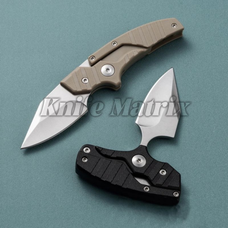 Canivete cabo G10 lâmina D2 Modelo dois em um c/ bainha couro Top TTCA-SC-A KNIFE MATRIX