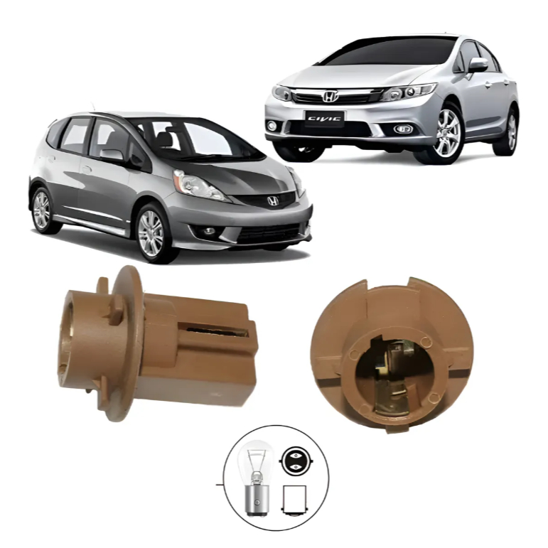 Soquete Lanterna Traseira Honda Fit Civic 1991/2017 2 Polos em Oferta na Shopee