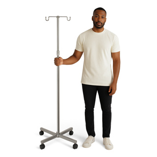 Suporte para Soro Hospitalar com Regulagem De Altura E Rodízios Luxxuria Móveis em Oferta na Shopee