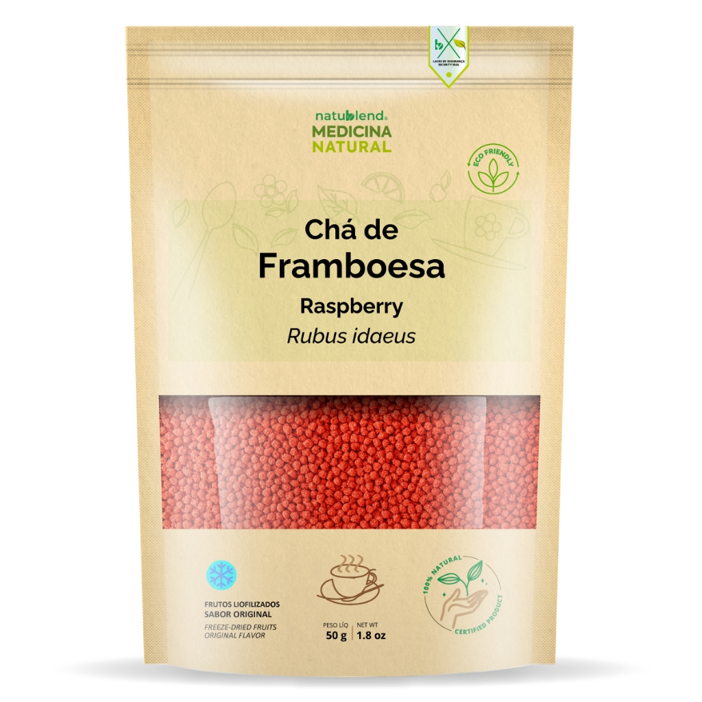 Chá de Framboesa 50g - Frutos Liofilizados - Aroma Fresco e Sabor Intenso