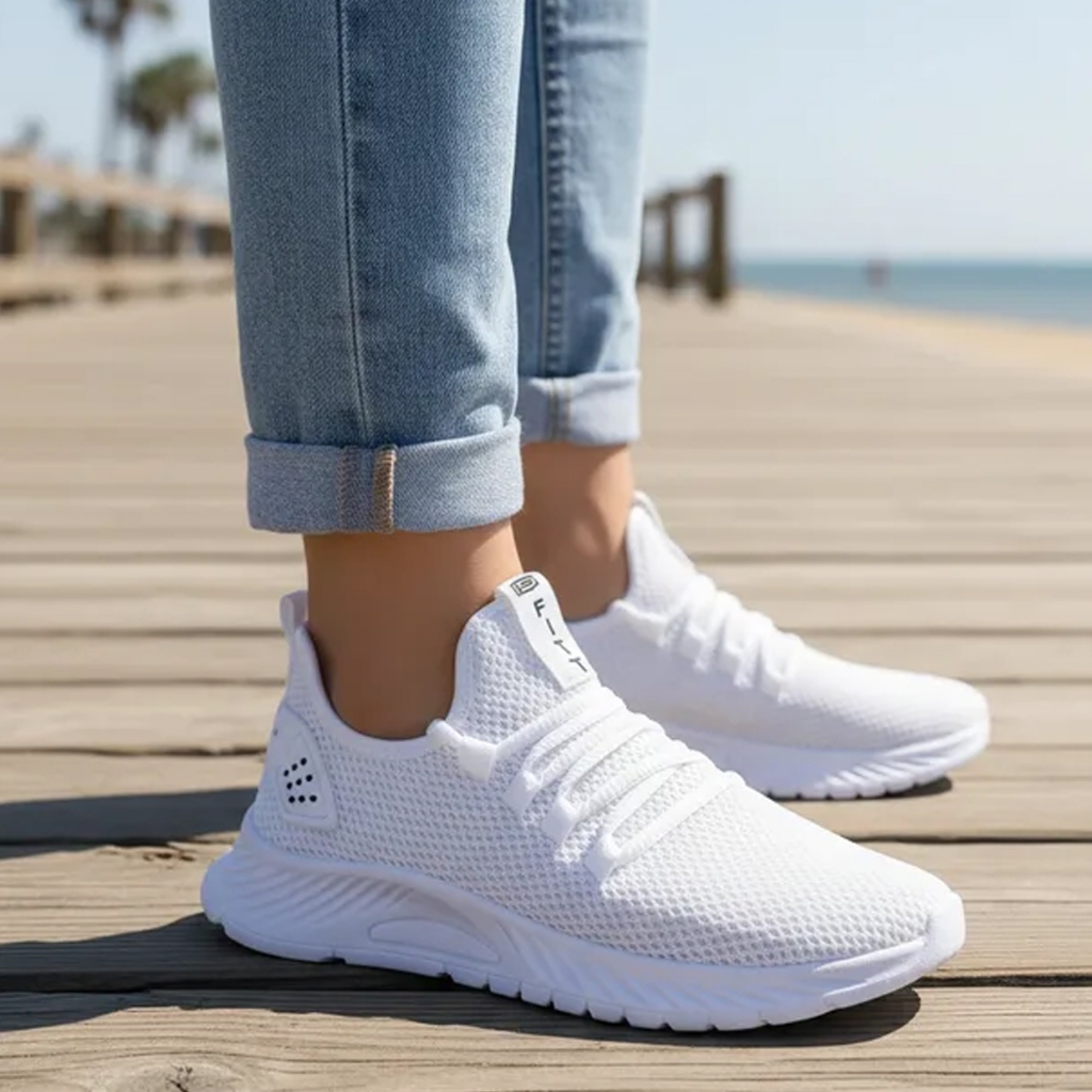 Tênis Feminino flyvo Podium Caminhada Academia Branco em Oferta na Shopee