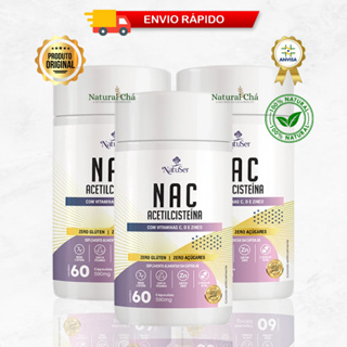 Suplemento NAC 600mg NatuSer – Acetilcisteína + Vitamina C, D e Zinco em Oferta na Shopee
